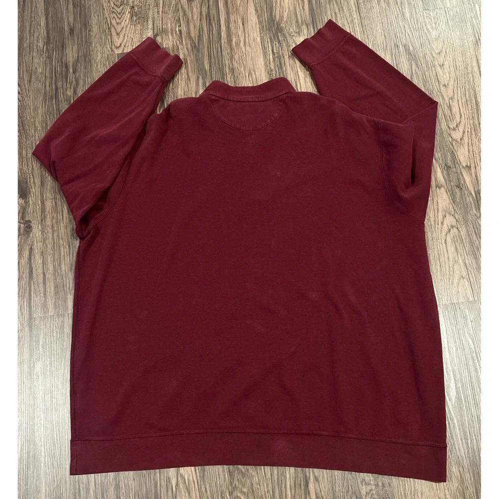 Polo Ralph Lauren Sweater Mens Size 4LT  Color Wine 1/4 Zip Pullover Blue Pony